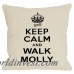 One Bella Casa Personalized Keep Calm and Walk Throw Pillow MONO1228